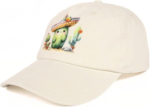InnoBeta Cactus Gifts, Cap for Women Men for Christmas, Birthday, Adjustable Baseball Hat White in Saudi Arabia