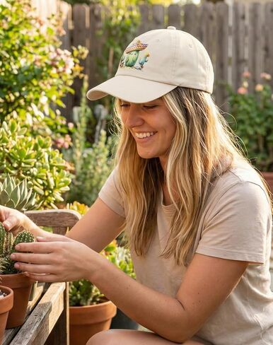 InnoBeta Cactus Gifts, Cap for Women Men for Christmas, Birthday, Adjustable Baseball Hat White in Saudi Arabia