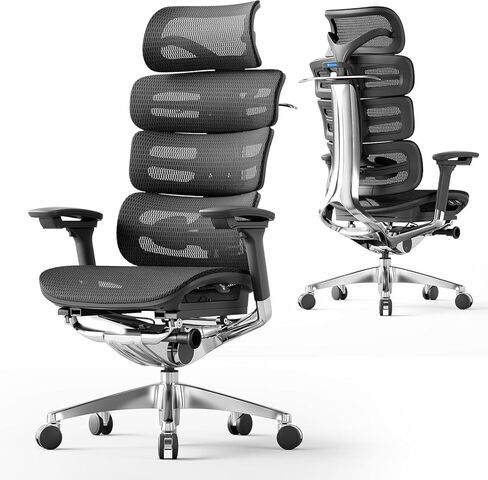 Ergonomic Mesh Office Chair – High Back, Adjustable Lumbar, 4D Armrests, Triple-Layer Backrest, 3-Level Recline, Folding Footrest, PU Wheels, 350 lbs (O2 Ergo MAX 747) in Kuwait