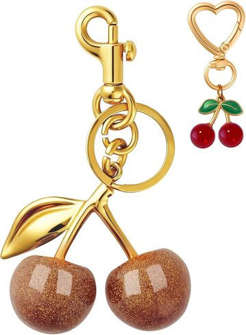 NEGTTE Keychain Cherry Bag Charms - Adorable Key Chains Women Cute for Handbags & Car Keys | Fashion Gift for Women in Saudi Arabia