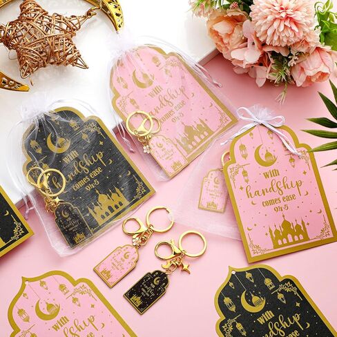 Tondiamo 6 Set Quran Keychains Gifts Bulk Islamic Mental Keychains with Cards Pink Black Muslim Key Holder for Women Men Gold Ramadan Accessories Islamic Hanging Key-ring Gift for Purse Handbag Pocket in Saudi Arabia