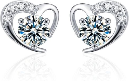 0.5ct Diamond Studs Earrings for Women,D-Color VVS1,14K Gold Heart Design Earrings,Ideal for Anniversary in Saudi Arabia