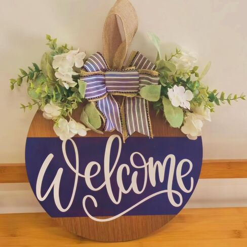 Welcome Wreaths Door Sign for Front Porch Decor Door Decorations Hanging Wreath Outdoor for Farmhouse Christmas Housewarming Gift in Saudi Arabia