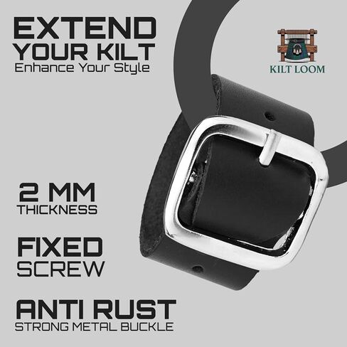 Kilts Extension Straps Genuine Leather Kilts Belt Extender with Buckle - Customizable fit (Set of 3) in Saudi Arabia