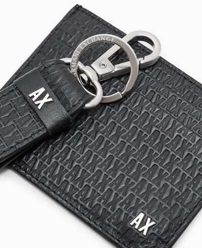Armani Exchange Men's All Over Logo Card Holder, Black, One Size in Saudi Arabia