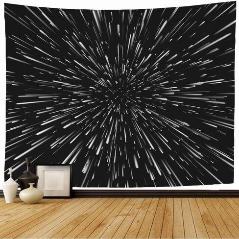 Tapestry Wall Hanging Abstract Big Wormhole Hyperspace Future Tunnel Zoom Gravity Nebula Open Space Black Star Science Tapestry Decor Living Room Bedroom for Home 60x60 Inch in Saudi Arabia