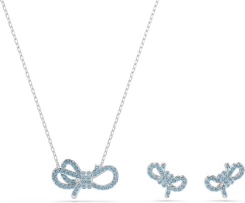 Swarovski Lifelong Bow set, Bow, Blue, Rhodium Finish in Saudi Arabia