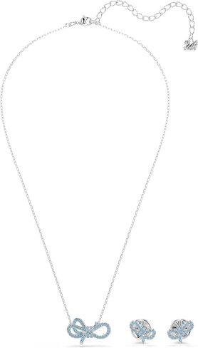Swarovski Lifelong Bow set, Bow, Blue, Rhodium Finish in Saudi Arabia
