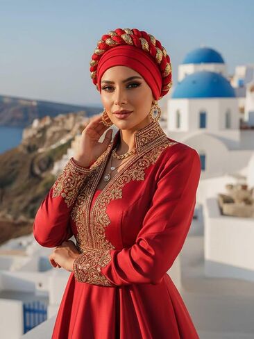 Hair Turbans African Turban Double Braid Pre-Tied Head Scarf Twisted Stretchy Sequin HeadWrap for Women Fashion in Saudi Arabia