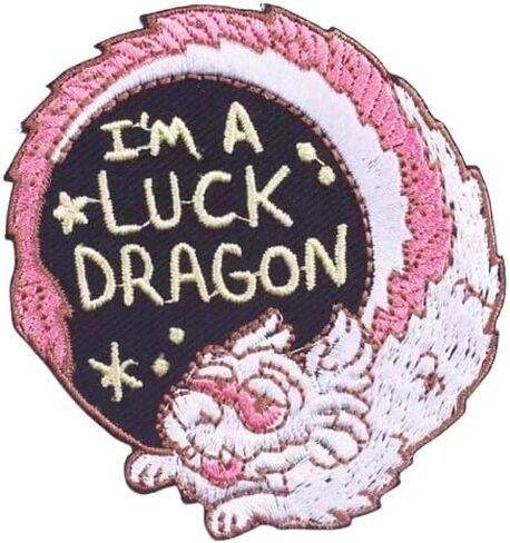 I'm a Luck Dragon Falkor Fantasy Classic 80s Movie Film Neverending Never Ending 2.8" Iron On Patch for Clothing in Saudi Arabia