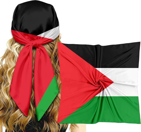 Flag Bandana27.5 x 27.5" LargeSatinHeadScarfForHeadband Scarf Hair Wrap Scarves NeckScarf And Fashion Accessories in Saudi Arabia