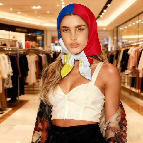 العلم باندانا 27.5 × 27.5 "LargeSatinHeadScarfForHeadband وشاح الشعر التفاف الأوشحة وشاح الرقبة والإكسسوارات in Kuwait
