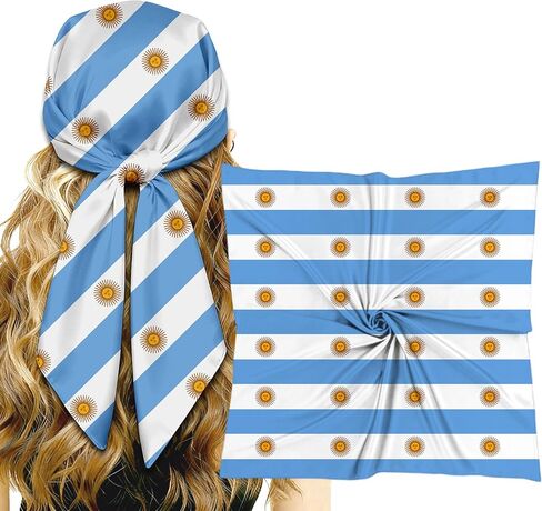 العلم باندانا 27.5 × 27.5 "LargeSatinHeadScarfForHeadband وشاح الشعر التفاف الأوشحة وشاح الرقبة والإكسسوارات in Kuwait