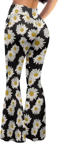 Butt Lifting Leggings for Women High Waisted Flare Yoga Pants for Women Tummy Control Elastic Waist Gym in Saudi Arabia