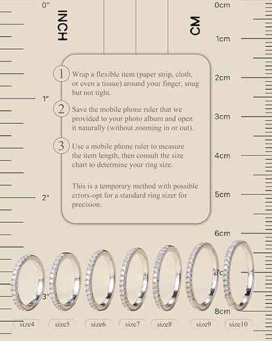 2Pcs Moissanite Rings for Women : 18K White Gold Plated 925 Sterling Silver Engagement Ring Eternity Wedding Band Dainty Moissanite Stackable Jewelry Set D Color VVS1 Clarity Size 4-10 in Saudi Arabia