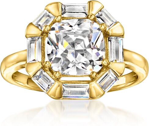 Ross-Simons 14kt Yellow Gold-Plated Ring With 3.70 ct. t.w. Czs in Saudi Arabia