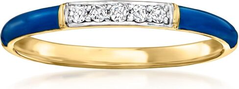 Ross-Simons Blue Enamel Ring With Diamonds in 18kt Gold Over Sterling in Saudi Arabia