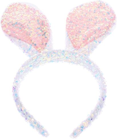 Glitter Bunny Ears Headband, Sequins Rabbit Ears Hair Hoops Easter Headband Rabbit Cosplay Hair Band for Easter Party in Saudi Arabia