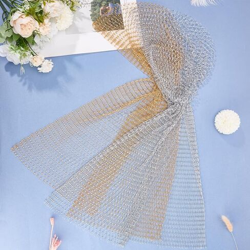 2Pcs 2 Colors Silver Gold Rhinestone Diamond Mesh Head Scarf Sparkly Headpiece Crystal Headbands Glitter Bling Hollow Out Headwraps Hair Accessories for Women Holiday Rave Party Nightclub in Saudi Arabia