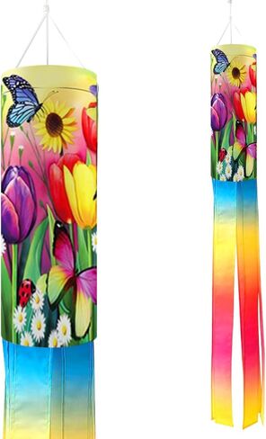 Spring Birds Windsock Durable Outdoor Hanging, 40 Inch Seasonal Farmhouse Yard Garden Outside Decoration in Saudi Arabia