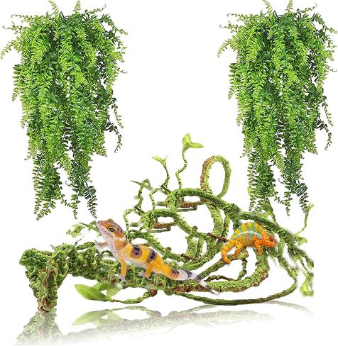 kathson Reptile Plant Succulent,Artificial Plants Aquarium &Terrarium Accessories for Bearded Dragon Crested Leopard Gecko Lizard Chameleon Tortoise Betta Fish Hermit Crab in Kuwait