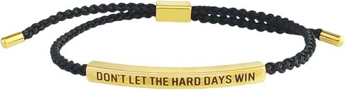 لا تدع الأيام الصعبة تفوز بسوار - سوار ملفوف تحفيزي ملهم من التيتانيوم قابل للتعديل للنساء والرجال - مجوهرات هدايا تشجيعية مضفرة مصنوعة يدويًا لأعياد الميلاد أو الأصدقاء أو التخرج أو عيد الميلاد أو الارتداء اليومي in Kuwait