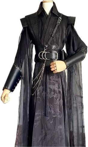 الذكور هالوين كرنفال تأثيري حلي الكبار الصينية خمر Hanfu الأسود مجموعات القوطية حزب الزي للنساء in Kuwait