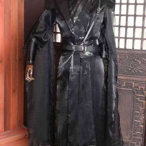 الذكور هالوين كرنفال تأثيري حلي الكبار الصينية خمر Hanfu الأسود مجموعات القوطية حزب الزي للنساء in Kuwait