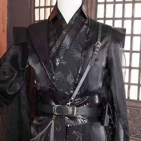 الذكور هالوين كرنفال تأثيري حلي الكبار الصينية خمر Hanfu الأسود مجموعات القوطية حزب الزي للنساء in Kuwait