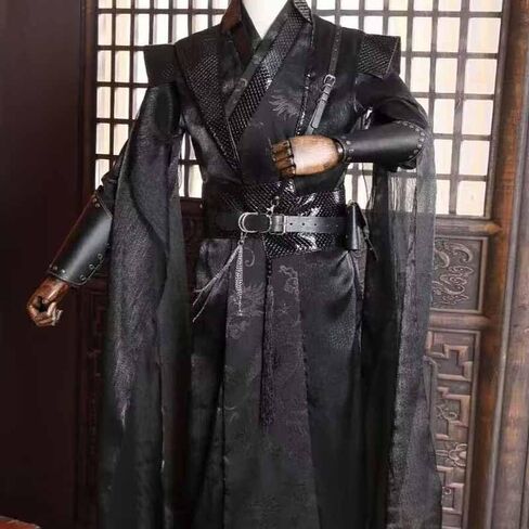 الذكور هالوين كرنفال تأثيري حلي الكبار الصينية خمر Hanfu الأسود مجموعات القوطية حزب الزي للنساء in Kuwait