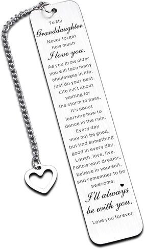 Granddaughter Gifts from Grandma -Stocking Stuffers for Granddaughter Best Gifts for 20 Year Old Girl Book Mark for Reading Women 16th 18th Birthday Gift for Granddaughter from Grandpa Bookwarm Gifts in Kuwait