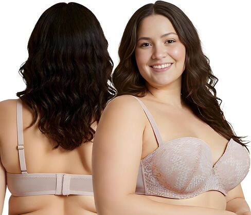 Curve Muse Women's Plus Size Add 1+ Cup Push Up Perfect Shape Underwire Lace Bra in Saudi Arabia