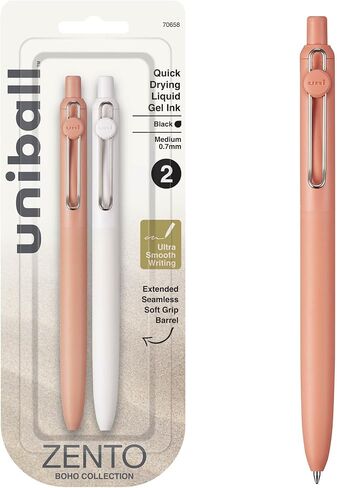 Uni-Ball Zento Gel Ink Rollerball Als ، 2 Point Point Black Prope Smooth Lriting Pens ، أقلام يابانية ملونة ، ألوان بوهو in Saudi Arabia