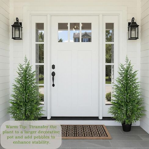 4ft Artificial Norfolk Pine Christmas Tree for Outdoor, 48in Real Touch Faux Norfolk Pine Christmas Tree with Black Pot for Indoor Outdoor Front Porch Home Xmas Decor, 2Pack in Saudi Arabia