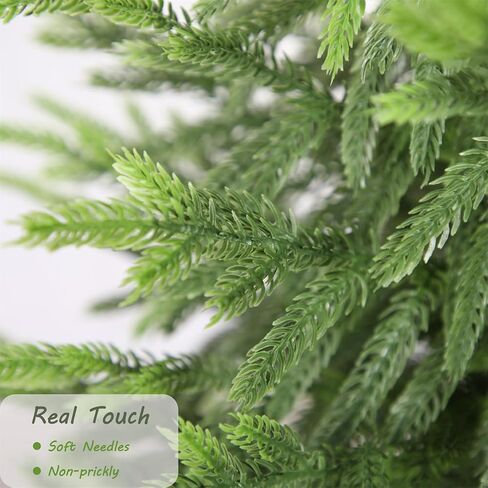4ft Artificial Norfolk Pine Christmas Tree for Outdoor, 48in Real Touch Faux Norfolk Pine Christmas Tree with Black Pot for Indoor Outdoor Front Porch Home Xmas Decor, 2Pack in Saudi Arabia