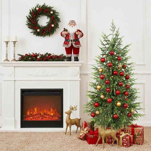 4ft Artificial Norfolk Pine Christmas Tree for Outdoor, 48in Real Touch Faux Norfolk Pine Christmas Tree with Black Pot for Indoor Outdoor Front Porch Home Xmas Decor, 2Pack in Saudi Arabia