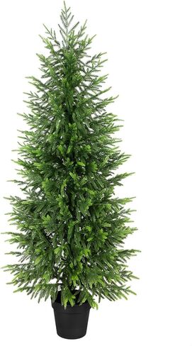 4ft Artificial Norfolk Pine Christmas Tree for Outdoor, 48in Real Touch Faux Norfolk Pine Christmas Tree with Black Pot for Indoor Outdoor Front Porch Home Xmas Decor, 2Pack in Saudi Arabia