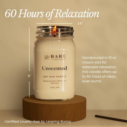 شمعة الصويا المعطرة بالفانيليا والبلوط من باري بوتانيكس - شمعة فاخرة في برطمان ميسون 16 أونصة - شمع الصويا الطبيعي 100% وزيوت عطرية نباتية، معطرة بشكل ناعم - مصبوبة يدويًا في ويسكونسن - احتراق طويل لمدة 85 ساعة in Kuwait