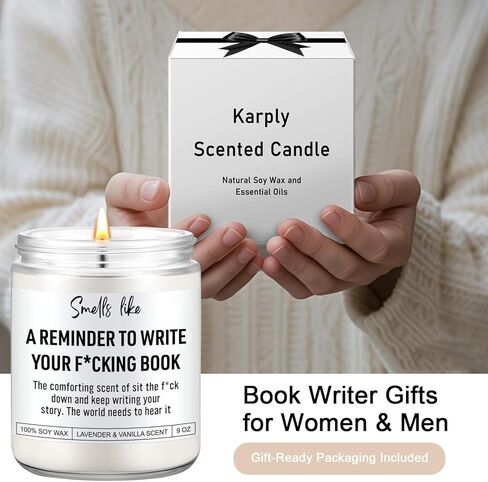 Book Candle, Creative, Cool Gifts for Writers, Authors, Author, Writer Gifts for Women, Men, Writing, Literary Presents for Aspiring Writers, Literature Lovers, Novelists, Journalists, Poets in Saudi Arabia