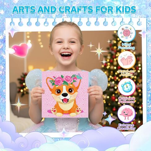 5D Diamond Art Kit for Kids Beginners, 6 Pack Cute Animals Diamond Painting Kits For kids 6-7-8-12, Full Round Drill Big Gem Art for Kids, Diamond Arts And Crafts Sets, Home Wall Decoration 6X6 inch in Saudi Arabia