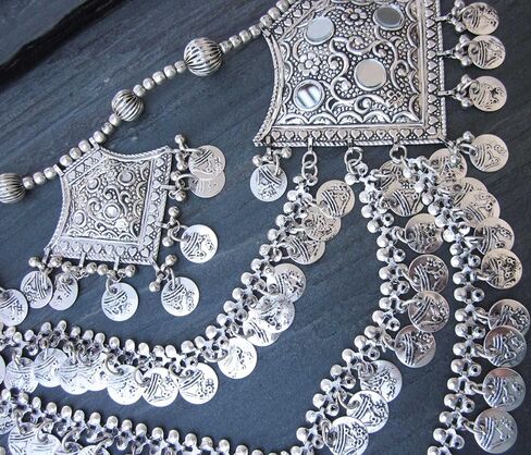 حزام ربطة عنق معدنية بشراشيب للعملات المعدنية - مجوهرات مبتكرة مصنوعة يدويًا - زي الرقص الشرقي والرقص واللباس وشاح الورك على الطراز القبلي الأمريكي مجوهرات الخصر المدمجة - إكسسوارات أزياء بوهو غجرية لمهرجان الهالوين in Kuwait