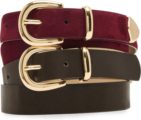 Steve Madden womens Steve Madden 2 Pack Women Belts for Jeans Dresses Pants Ladies Waist Belt in Saudi Arabia