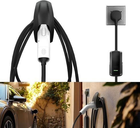 SEVEN SPARTA Charging Cable Holder with Chassis Bracket Compatible with Tesla Model 3 Model Y Model X Model S Charger Cable Organizer Car Accessories Wall Connector, Patent Approved (Black) in Kuwait