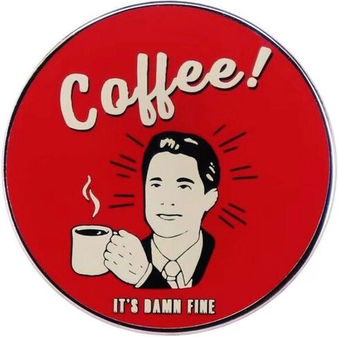 قهوة! مج It's Damn Fine Twin Peaks Agent Cooper مقاس 1.2 بوصة دبوس مينا in Saudi Arabia