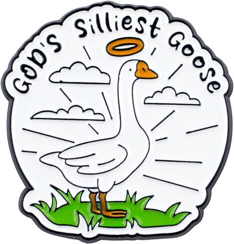 دبوس المينا من God's Silliest Goose Goose، بروش شارة أوزة مسيحية سخيفة، شارة دبوس أوزة فوضوية صحية، بروش طية صدر السترة على شكل بطة فوضوية مضحكة، هدية فكاهة بطة مضحكة لمحبي الحيوانات وزملاء العمل في الأصدقاء الفكاهيين، إكسسوارات Cottagecore للحيوانات المل in Kuwait