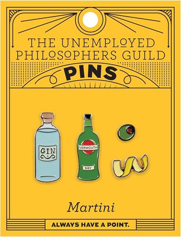 مجموعة دبابيس المينا كوكتيل The Unemployed Philosophers Guild Martini - مشابك دعم مطاطية قوية، مجموعة من 4 دبابيس in Saudi Arabia
