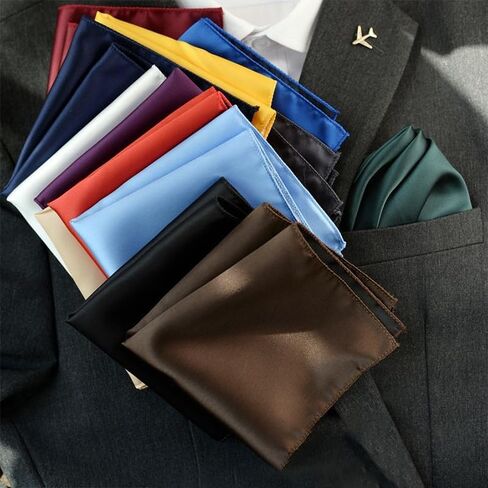 7 Pcs Men’s Pocket Squares Set - Multicolor Handkerchiefs for Suit Gown Styling in Saudi Arabia