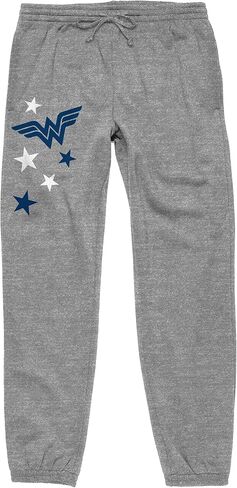 Bioworld Wonder Woman W and Stars Adult Unisex Heather Grey Graphic Sweatpants in Saudi Arabia