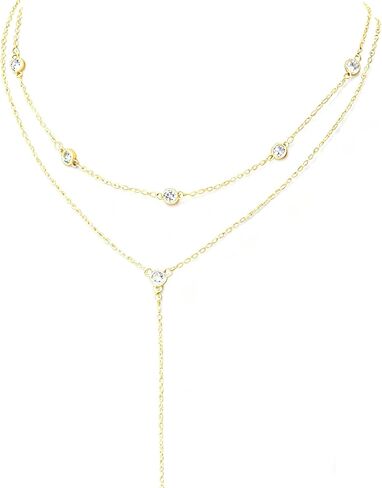 Gold Layered Charm Necklaces for Women Dainty Choker Necklace Simple Waterproof Pearl Beach Cute Necklaces Set Fashion Jewelry Gift in Saudi Arabia