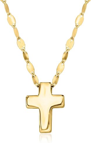 Pure Collection by Ross-Simons Italian 14kt Yellow Gold Cross Lumachina-Chain Necklace. 16 inches in Saudi Arabia